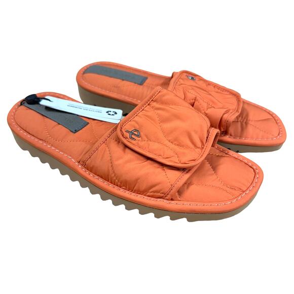 rag & bone NWT Orange Quilted Hook and Loop Women's Slides Size 37.5 (US 7.5) - Picture 1 of 7